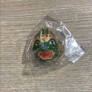 Thailand Green Mask Keychain NEW